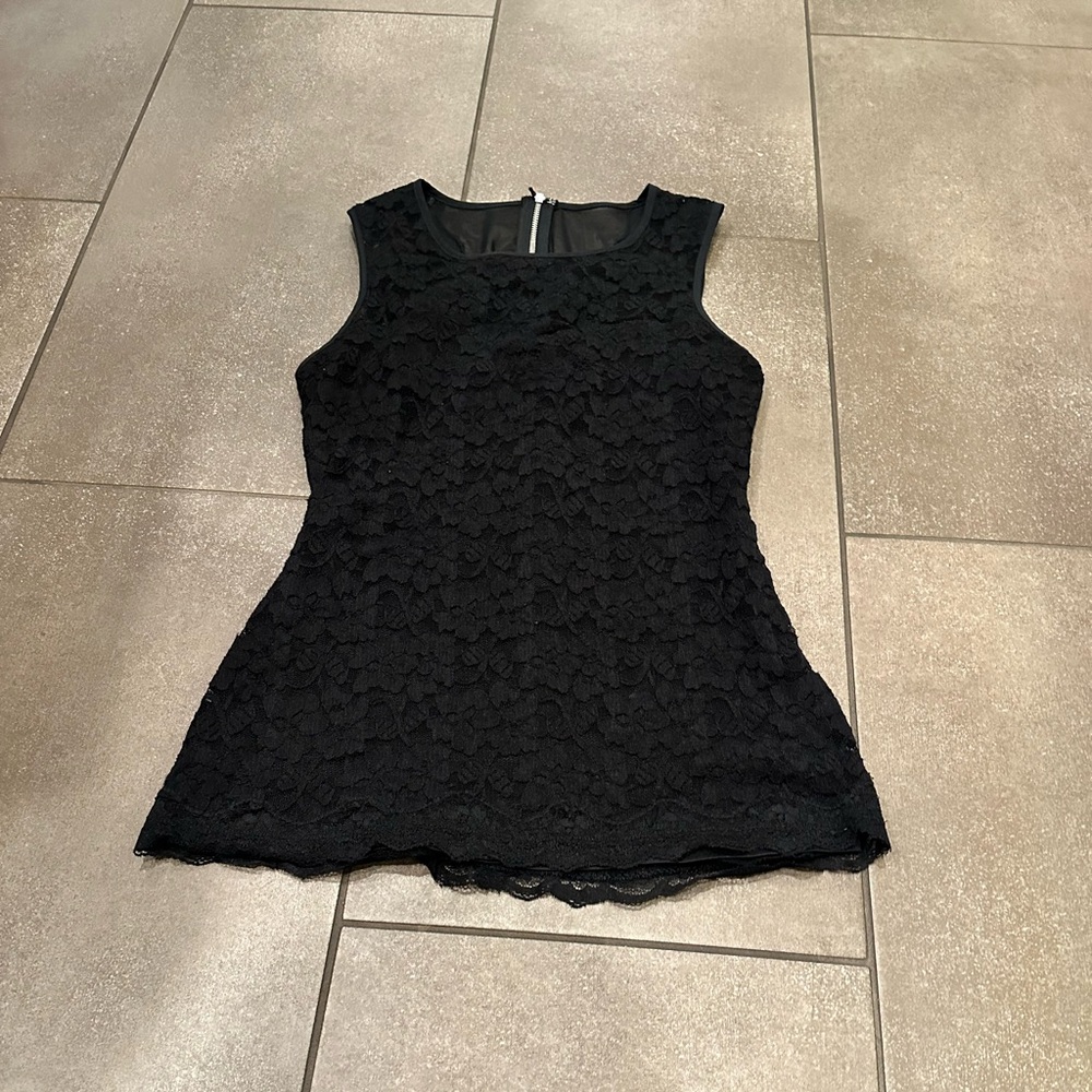 ❤️ Express S Black Lace Sleeveless Top Sweetheart Neckline